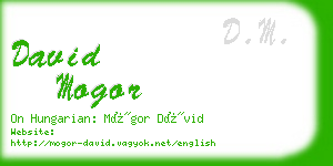david mogor business card